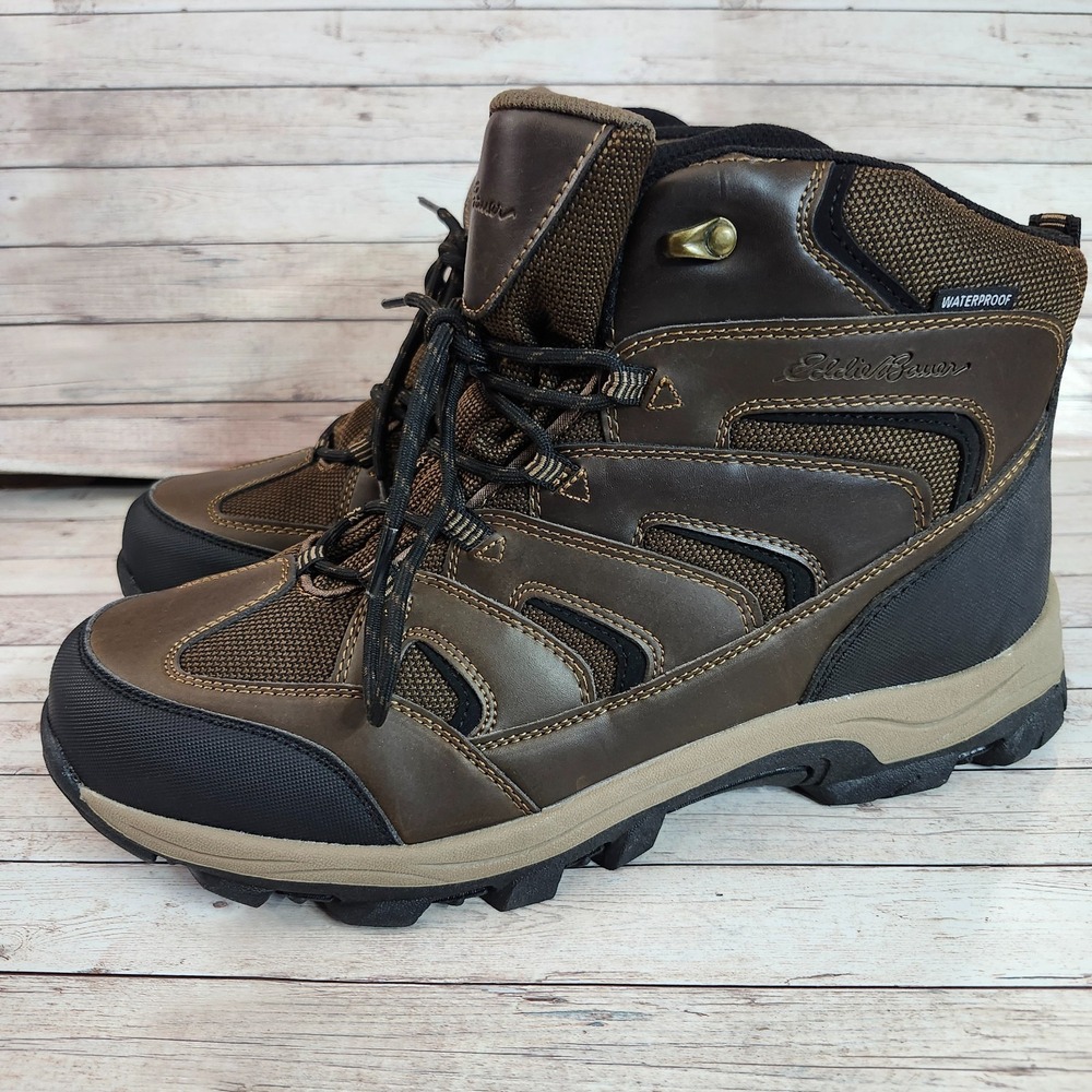 Eddie Bauer Men's Fairmont Hiking Boots Leather Waterproof - Brown Sz 12